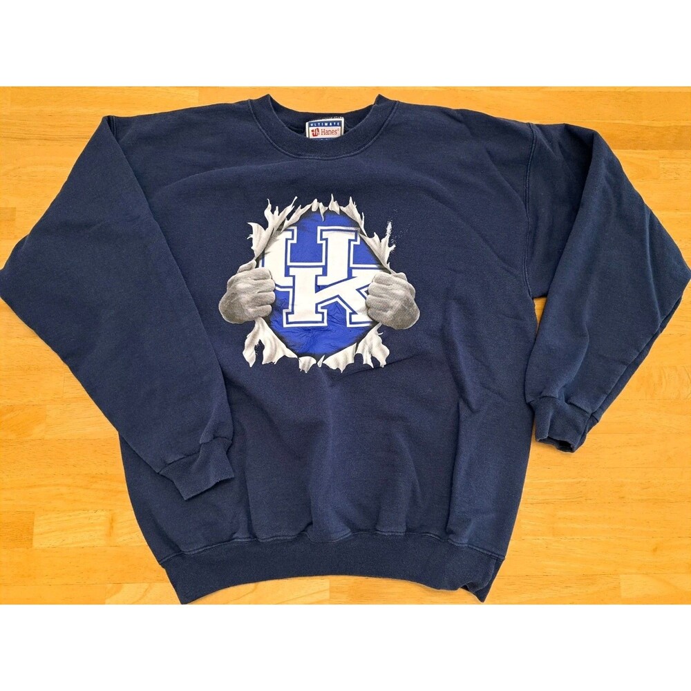Vintage UK Wildcats Kentucky Sweatshirt Iron On Ultimate Hanes Men's Size Medium